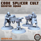 Code Splicer Cult: Devotee Squad, 28mm / 32mm, Wasteland, Apocalypse, Cyberpunk, DnD, 3D Printed, Resin, Sci-fi Soldiers, Print Minis