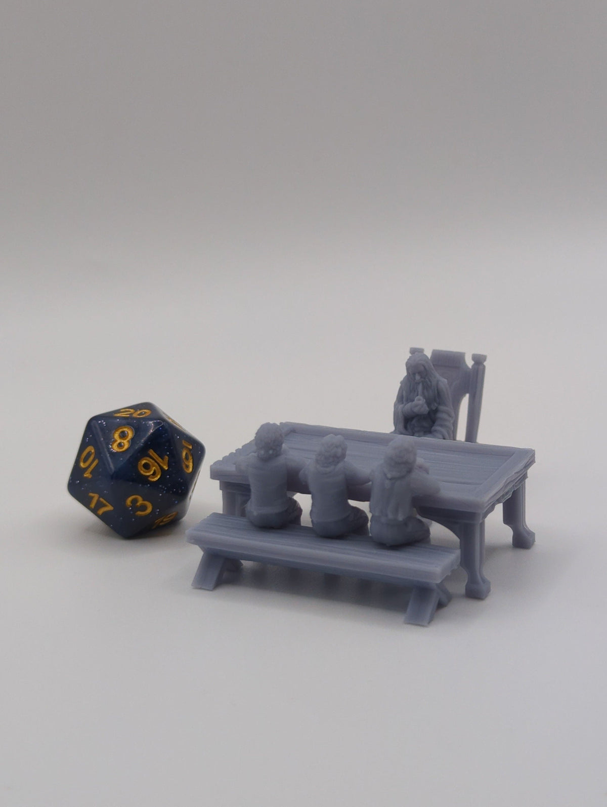 
Haflings with a friend, DnD, Dungeons and Dragons, Scatter Terrain, Furniture, Tavern furniture, Miniature, 3d printed - Tiny Furniture