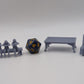 
Haflings with a friend, DnD, Dungeons and Dragons, Scatter Terrain, Furniture, Tavern furniture, Miniature, 3d printed - Tiny Furniture