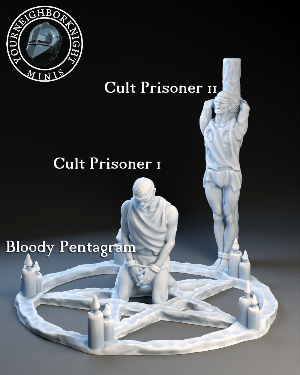 23pc Cultists Set Dungeons and Dragons 3D Printed D&D, Tabletop RPG Minis Ritual Scenes Hybrid Beasts Dark Magic by YourNeighborKnight