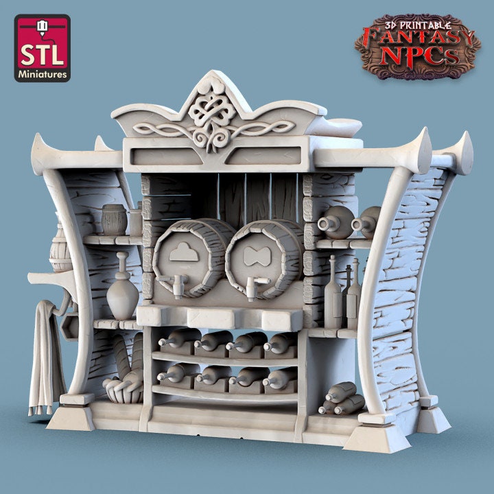 DnD Tavern Fantasy Inn Furniture Scatter Terrain DnD Dungeons and Dragons 28mm/32mm Medieval Miniature props TTRPG Fantasy Tavern Furniture