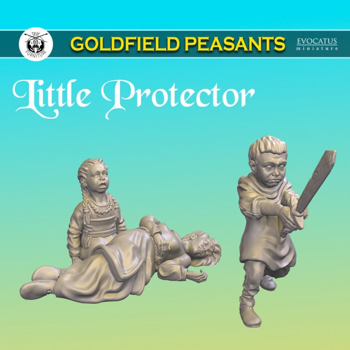 
Little Protector DnD Dungeons and Dragons 28mm/32mm Children Miniatures Female Corpse Wargame Scatter Terrain TTRPG Fantasy Wargame