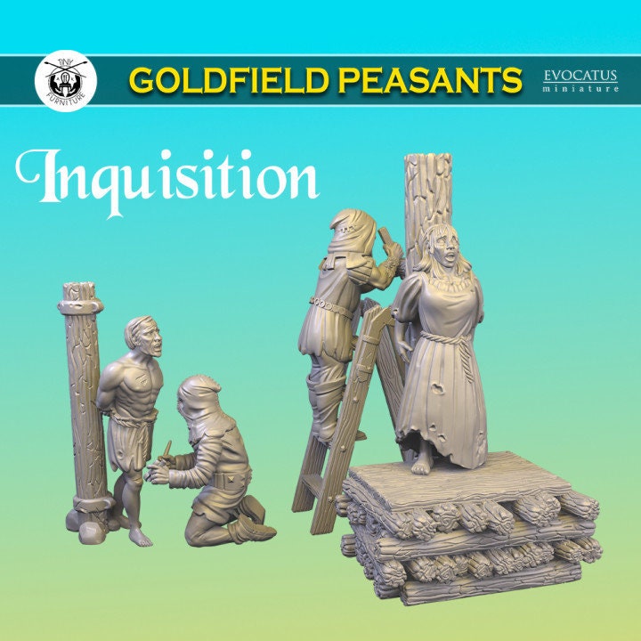 
Inquisition Miniature Set for DnD, Dungeons and Dragons, Dark Justice Scenes, TTRPG Miniature, Wargame Tabletop, 28/32mm - Tiny Furniture