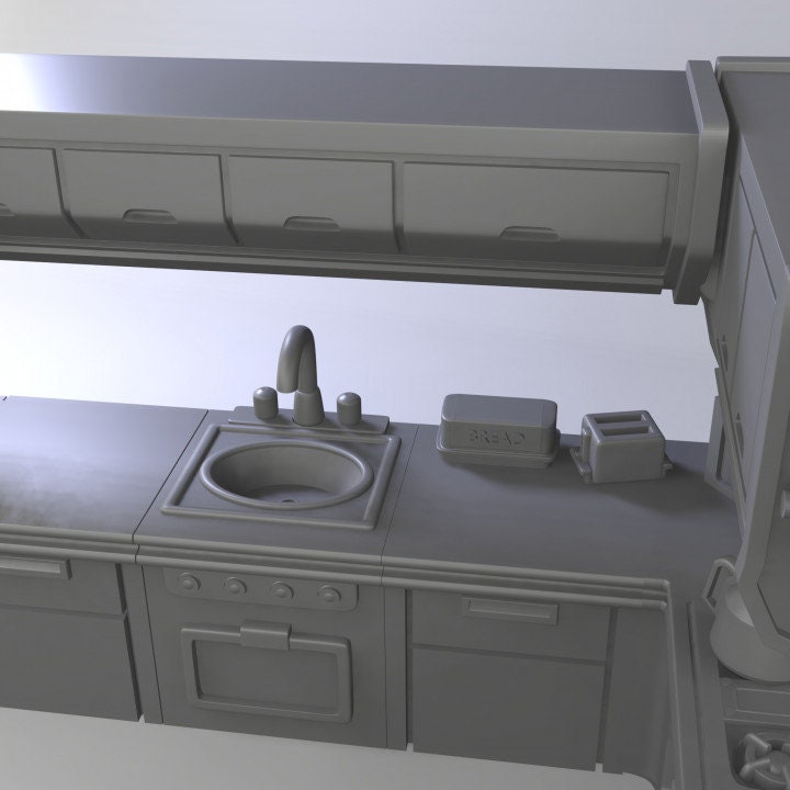 
Kitchen Miniatures DnD Dungeons and Dragons 28mm/32mm DnD Scatter Terrain Tavern furniture Wargame Scatter Kitchen for Dioramas & RPG Games