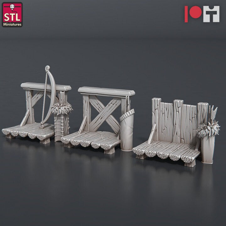 
Medieval Jousting Miniatures DnD Dungeons and Dragons 28mm/32mm TRPG Fantasy Wargame Terrain Knight Miniatures Jousting Stadium