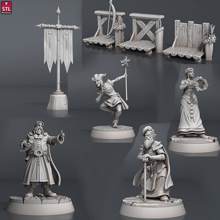 
Medieval Jousting Miniatures DnD Dungeons and Dragons 28mm/32mm TRPG Fantasy Wargame Terrain Knight Miniatures Jousting Stadium