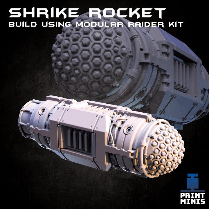 
Raider Void Fighter Space Ship Highly Modular Kit - Bundle Deal - Starfinder - Stargrave - 28/32mm Space Ship Mini by Print Minis