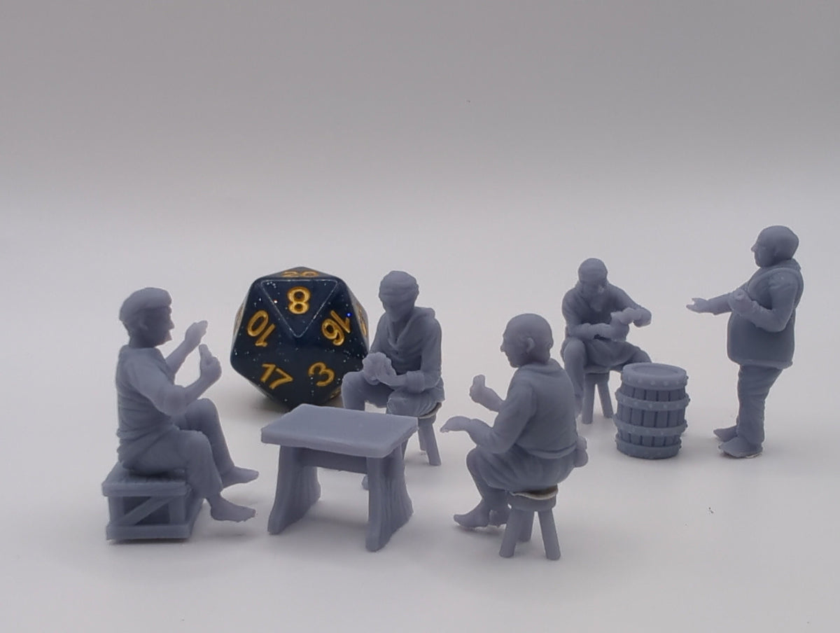 
Gamblers DnD Dungeons and Dragons 28mm/32mm Casino Scatter Terrain Wargame TTRPG Fantasy NPCs Casino Miniatures Casino Dealer NPCs Game