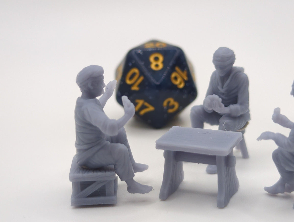 
Gamblers DnD Dungeons and Dragons 28mm/32mm Casino Scatter Terrain Wargame TTRPG Fantasy NPCs Casino Miniatures Casino Dealer NPCs Game