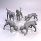 
5pc Hungry Dogs, Scavengers, DnD, Dungeons and Dragons, Miniature, 3D Printed, Scatter Terrain, 28mm, 32mm - Tiny Furniture