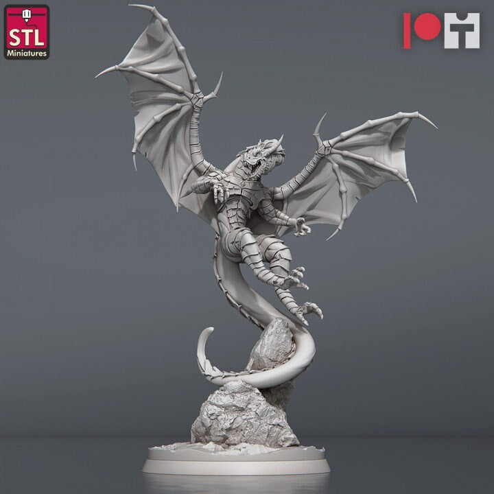 Dragon miniature, 28mm 32mm DnD, Dungeons and Dragons D&D Tabletop Terrain Dragon Miniature 3D Printed Fantasy Wargame Creatures