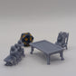 
Haflings with a friend, DnD, Dungeons and Dragons, Scatter Terrain, Furniture, Tavern furniture, Miniature, 3d printed - Tiny Furniture