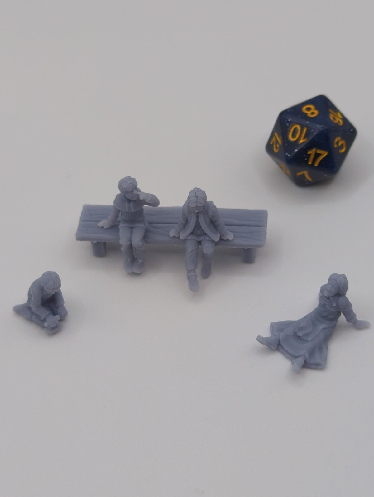 
Park Miniature Scatter Terrain DnD Dungeons and Dragons 28mm/32mm Sitting Children NPCs Wargame Miniatures Townsfolk NPC Children RPG Minis