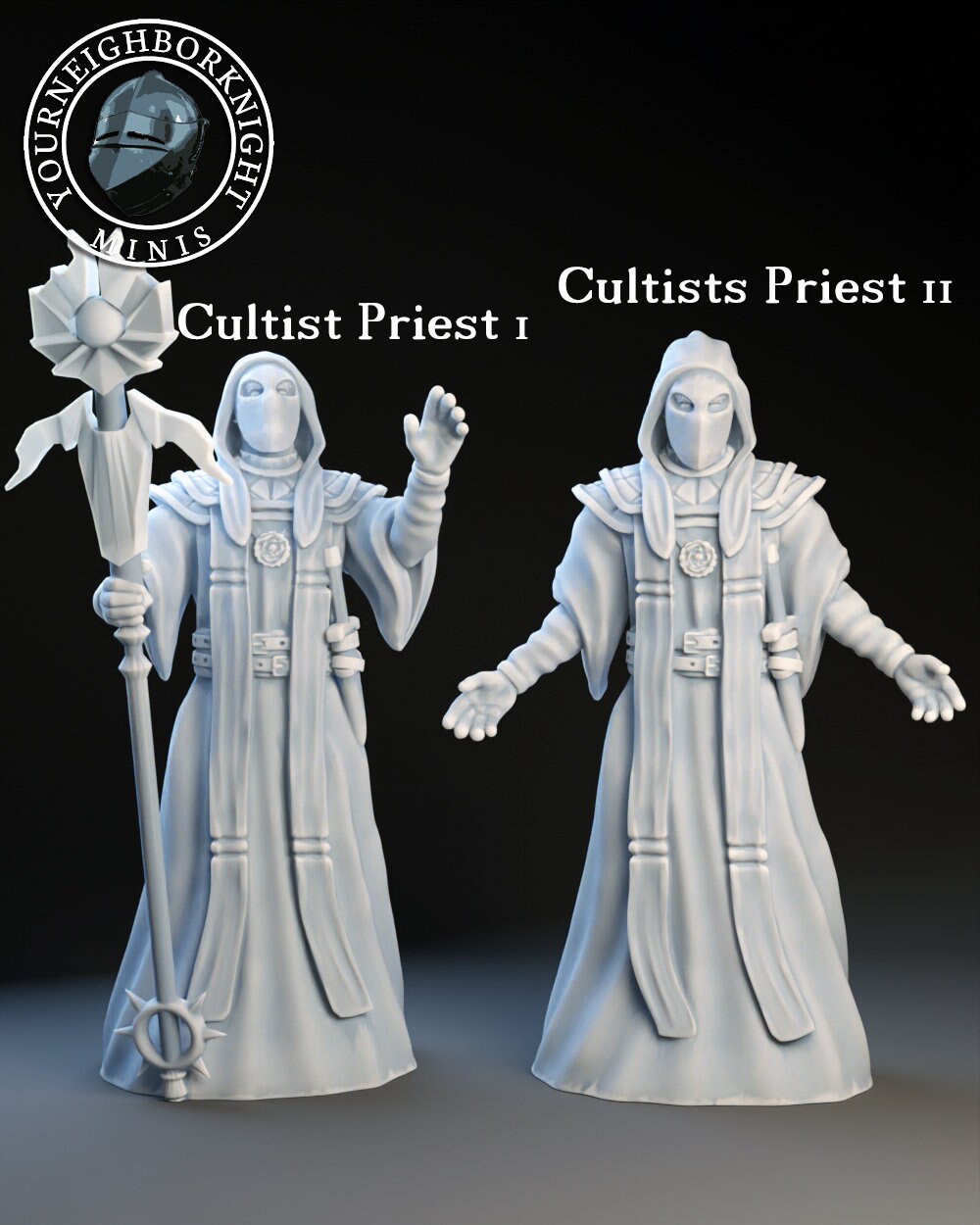 23pc Cultists Set Dungeons and Dragons 3D Printed D&D, Tabletop RPG Minis Ritual Scenes Hybrid Beasts Dark Magic by YourNeighborKnight