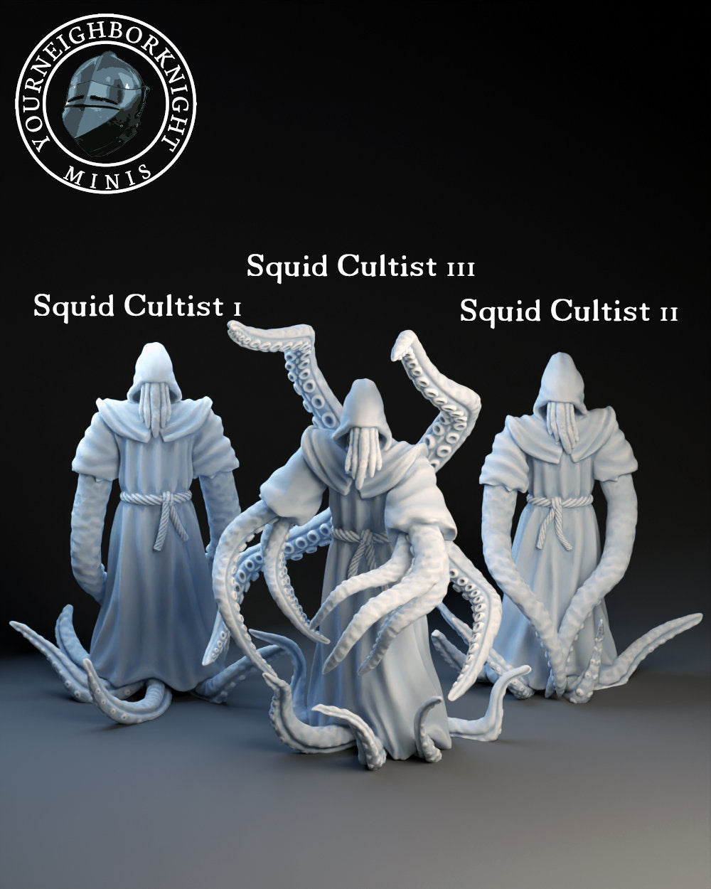 23pc Cultists Set Dungeons and Dragons 3D Printed D&D, Tabletop RPG Minis Ritual Scenes Hybrid Beasts Dark Magic by YourNeighborKnight