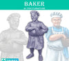 Cake baker DnD Dungeons and Dragons 28mm/32mm Cook Miniature NPC TTRPG Fantasy Wargame NPC Pathfinder