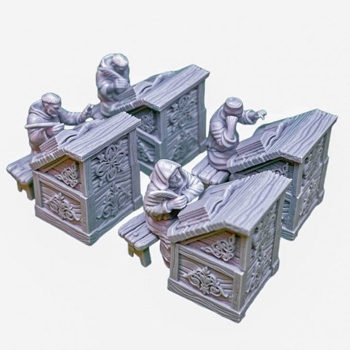 28-32mm scale, Monk-copyist, DnD, Dungeons and Dragons, Medieval Miniatures, Scatter Terrain, DnD Furniture