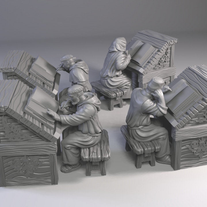 28-32mm scale, Monk-copyist, DnD, Dungeons and Dragons, Medieval Miniatures, Scatter Terrain, DnD Furniture