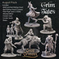 DnD Starter Set, 28mm 32mm Dungeons and Dragons D&D Wolf Miniature Townsfolk Miniature Set for Fantasy RPG tabletop games by Great Grimoire