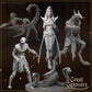 4pc Mummified Mutants DnD Dungeons and Dragons 28mm/32mm DnD Monsters TTRPG Fantasy Miniatures Super Mutants Scorpion King Skeleton Minis
