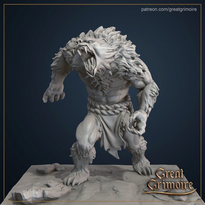 
Werebear DnD Dungeons and Dragons 28mm/32mm Monster Figurine DnD Animal Bear Figurine Warrior Bear Fighter