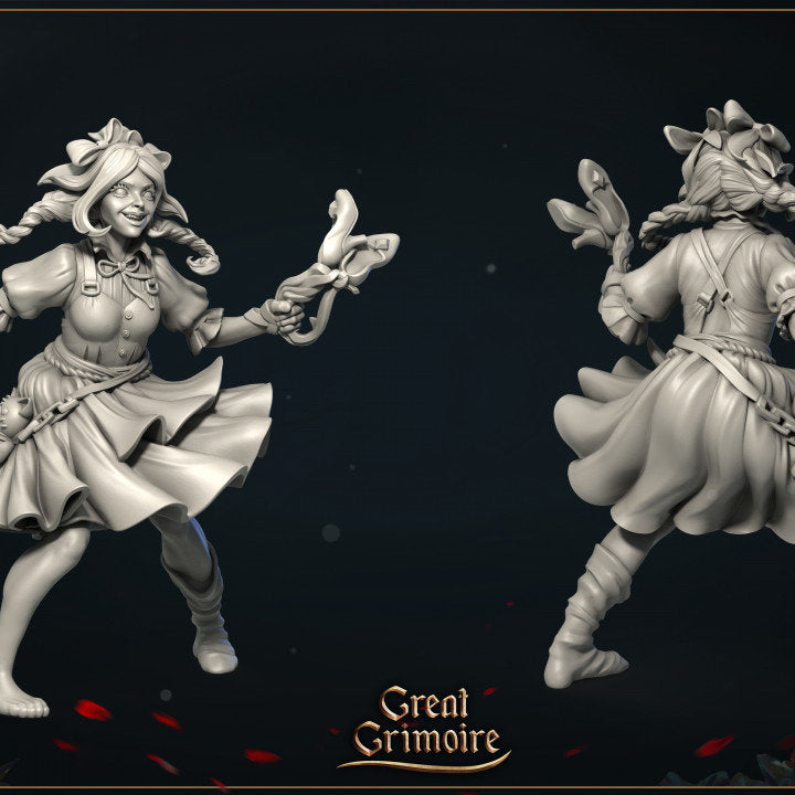 Dorothy and Toto Miniatures Classic Characters for DnD Adventures Dungeons and Dragons 28mm/32mm TTRPG Fantasy Miniatures DnD Monster