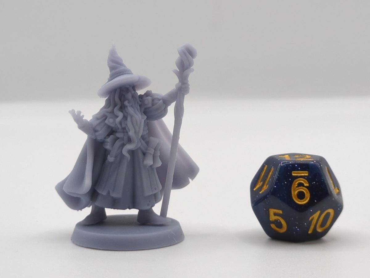 
Wizard Miniature DnD Dungeons and Dragons 28mm/32mm TTRPG Fantasy Wargame Male Figurine 3D Printed Miniature