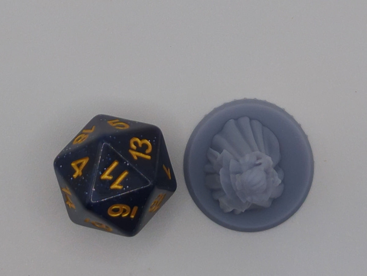 
Irene Milady DnD Dungeons and Dragons 28mm/32mm TTRPG Fantasy Miniature Posh Lady Wargame Scatter NPC Lady holding torch OR fan