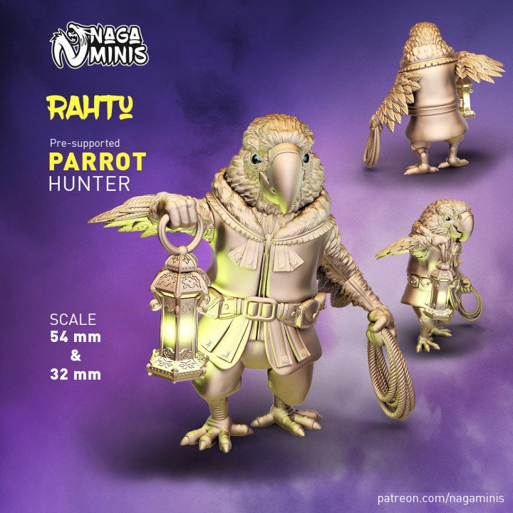 
Parrot Miniature, DnD, Parrot Folk Hunter,