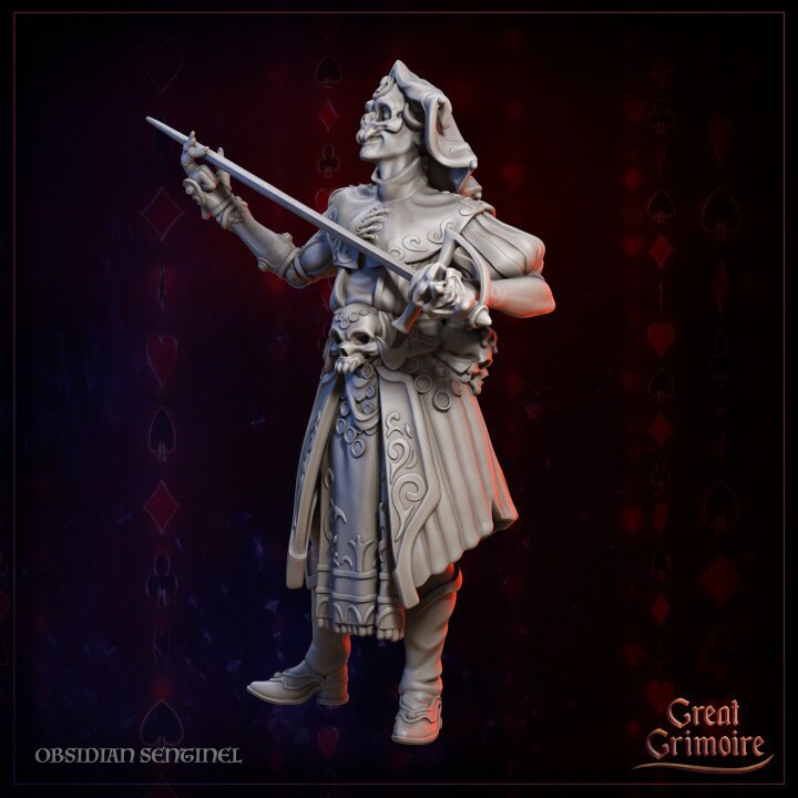 3pc Obsidian Sentinel, DnD, Dungeons and Dragons, Masquerade Miniatures, 28mm or 32mm Scale, TTRPG Minis by Great Grimoire Miniatures