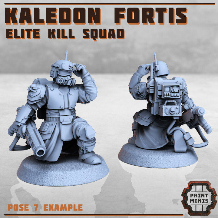 10pc Elite Kill Squad Miniatures, Kaledon Fortis Minis, Space Marines, TTRPG Minis, Fantasy Modular Miniature Set