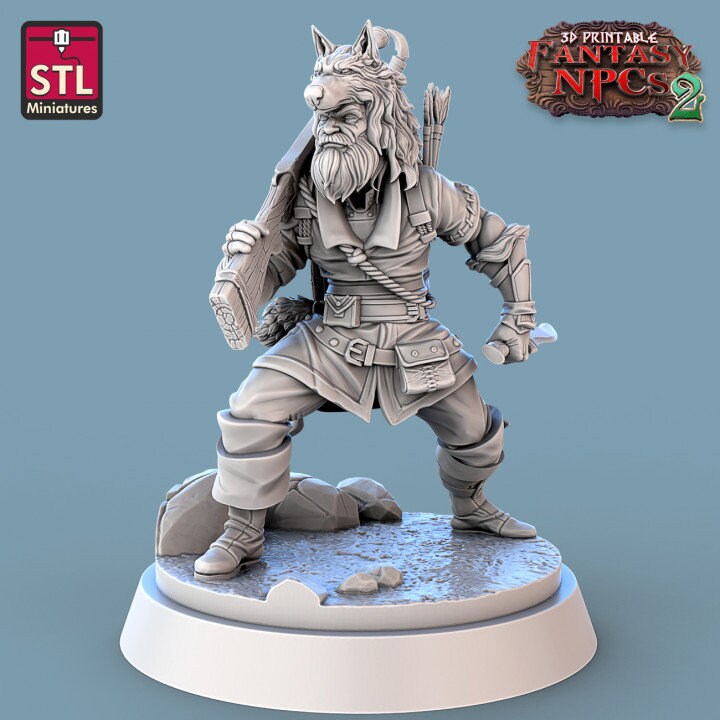 
Trophy Hunter Set, DnD Dungeons and Dragons, Furniture, TTRPG Scatter Terrain, Hunter Miniatures, Wargame props, Tabletop NPCs, Vendor Set