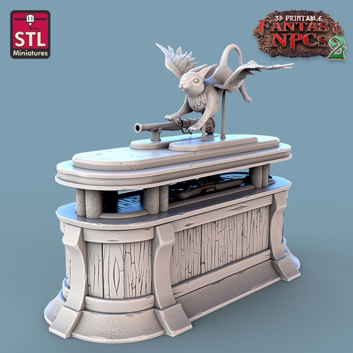 
Trophy Hunter Set, DnD Dungeons and Dragons, Furniture, TTRPG Scatter Terrain, Hunter Miniatures, Wargame props, Tabletop NPCs, Vendor Set