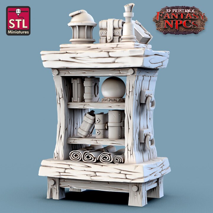 
Magic Vendor Set, Magician NPC, DnD, Dungeons and Dragons, Sorcerer, Wizard NPC, Scatter Terrain DnD, 28mm 32mm Scale, TTRPG Fantasy Props