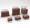 Cargo Scatter Terrain, Scifi Miniatures, 28mm 32mm TTRPG Combat Miniatures Industrial Wargaming Cargo Containers by Tesseract Tomb