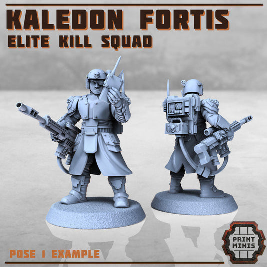 10pc Elite Kill Squad Miniatures, Kaledon Fortis Minis, Space Marines, TTRPG Minis, Fantasy Modular Miniature Set