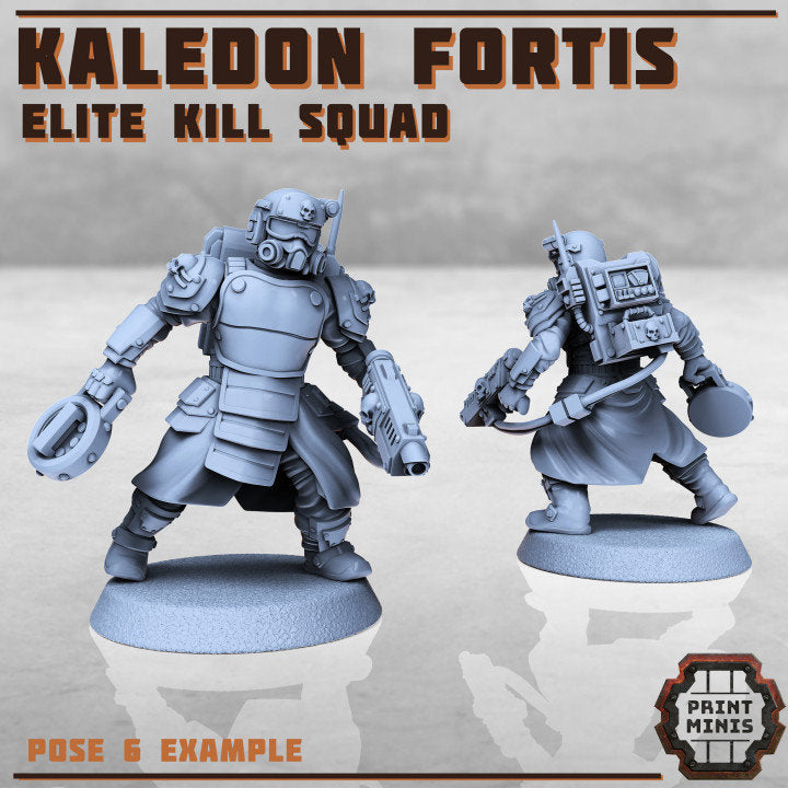 10pc Elite Kill Squad Miniatures, Kaledon Fortis Minis, Space Marines, TTRPG Minis, Fantasy Modular Miniature Set