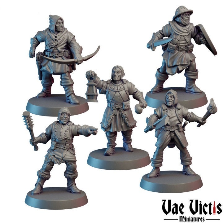 62pc DnD Guards Starter Pack, Human Guards, Elite Mercenaries Dungeons and Dragons, Starter Pack, 28mm 32mm, Dungeon Mordheim D&D Town guard