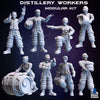 Distillery Workers, Modular, Factory workers, NPC Miniatures, TTRPG Miniatures, Townsfolk, Scifi Fantasy NPCs Distillery NPCs Tavern Scatter