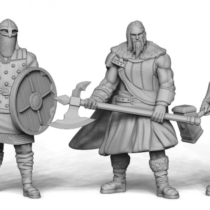 10pc Viking Miniatures DnD Dungeons and Dragons TTRPG Miniatures Viking Fighter Human Warriors Warlock D&D Medieval Miniatures 28mm 32mm