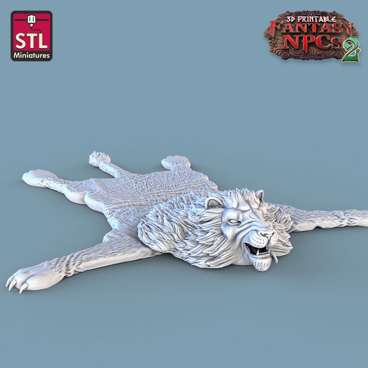 
Trophy Hunter Set, DnD Dungeons and Dragons, Furniture, TTRPG Scatter Terrain, Hunter Miniatures, Wargame props, Tabletop NPCs, Vendor Set