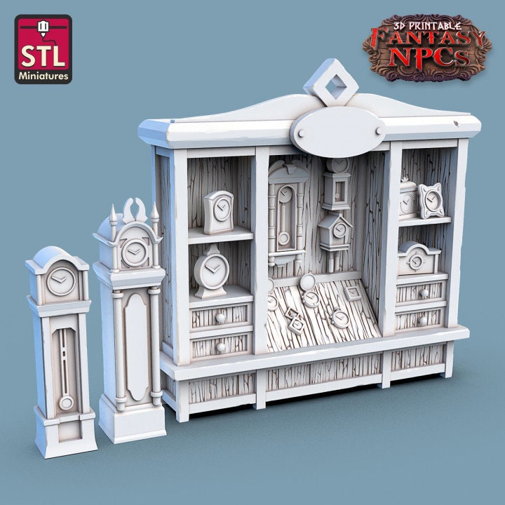 Clockworkers Set, DnD, Dungeons and Dragons, TTRPG Miniatures, Furniture, Scatter Terrain, NPCs, Fantasy Miniatures, Store, Market Stall