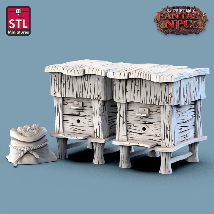 Farmer Set, DnD Dungeons and Dragons D&D Farm Miniatures, Chicken Miniature, Farmer NPC, Chicken Coop, Farm Scatter terrain, Fantasy props