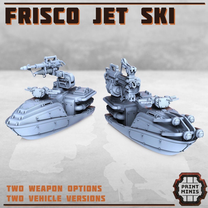 
Sci-Fi Jet Ski Miniature with Harpoon and