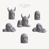 6pc Face Shaped Rock Miniatures DnD Dungeons and Dragons TTRPG Miniatures 28mm/32mm Viking Dwarf Rock Faces DnD Scatter Terrain Village