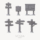 
Single or set of Quest Boards and Road Sign Miniatures DnD Dungeons and Dragons DnD Scatter Terrain 28mm/32mm Street Sign for Towns Villages