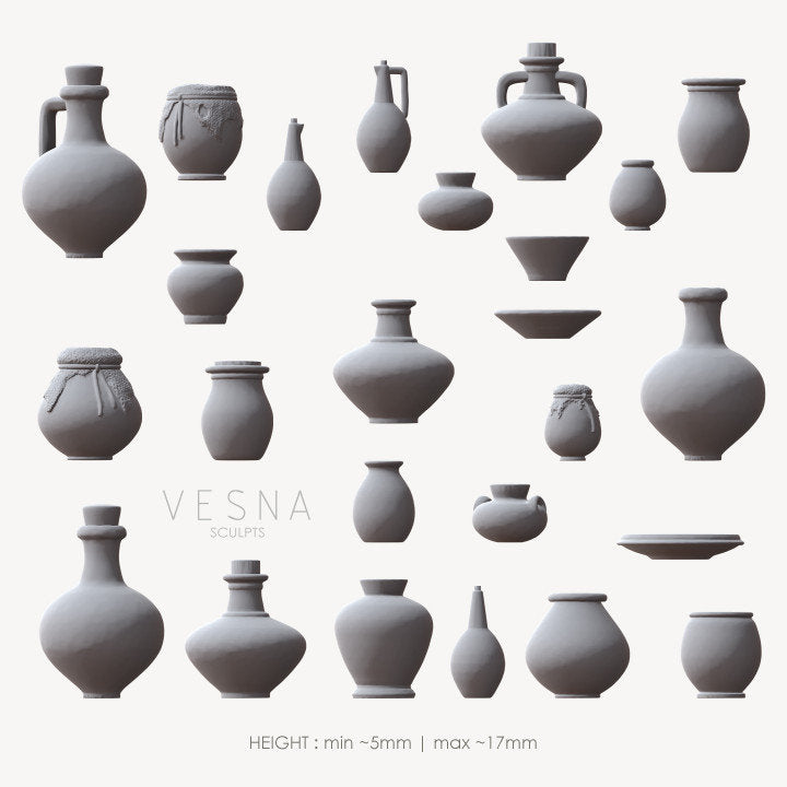 
Medieval Pottery Jars Miniatures DnD