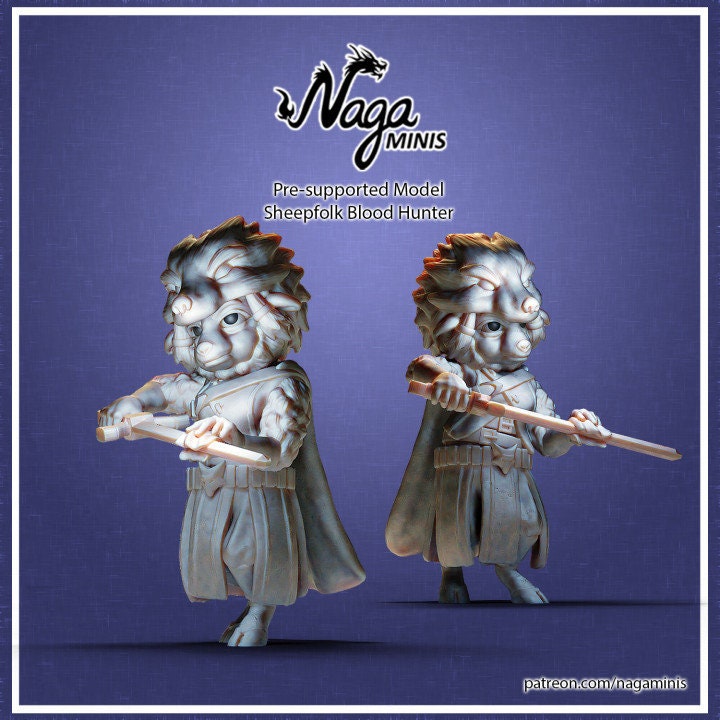 
Sheep Folk Blood Hunter RPG Miniature DnD