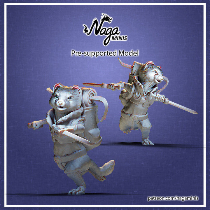 
Weasel Folk Thief Miniature DnD Dungeons