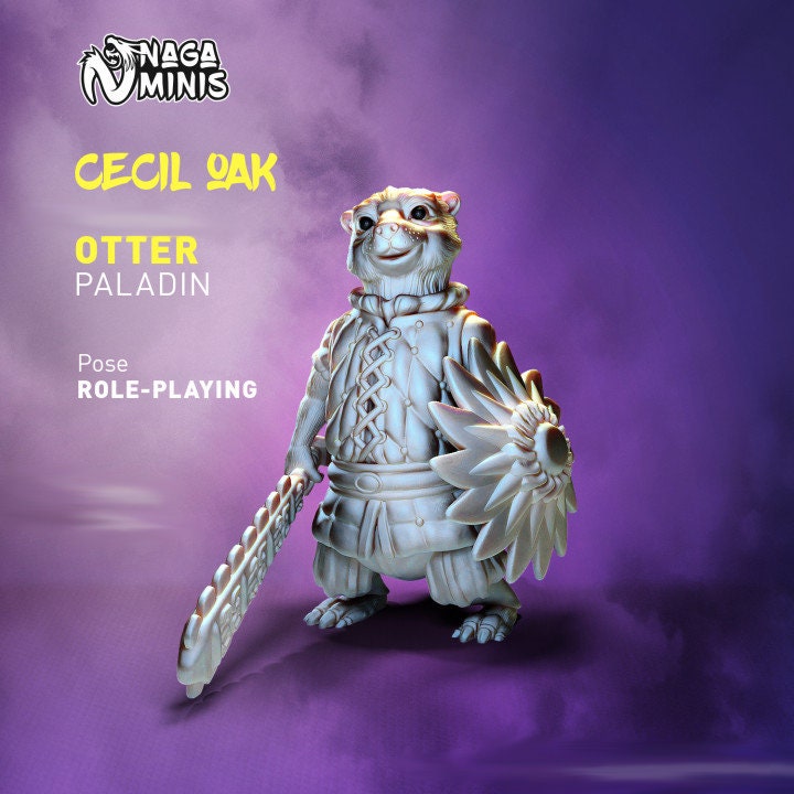 
Otter Folk Paladin — 28mm / 32mm Resin Miniature